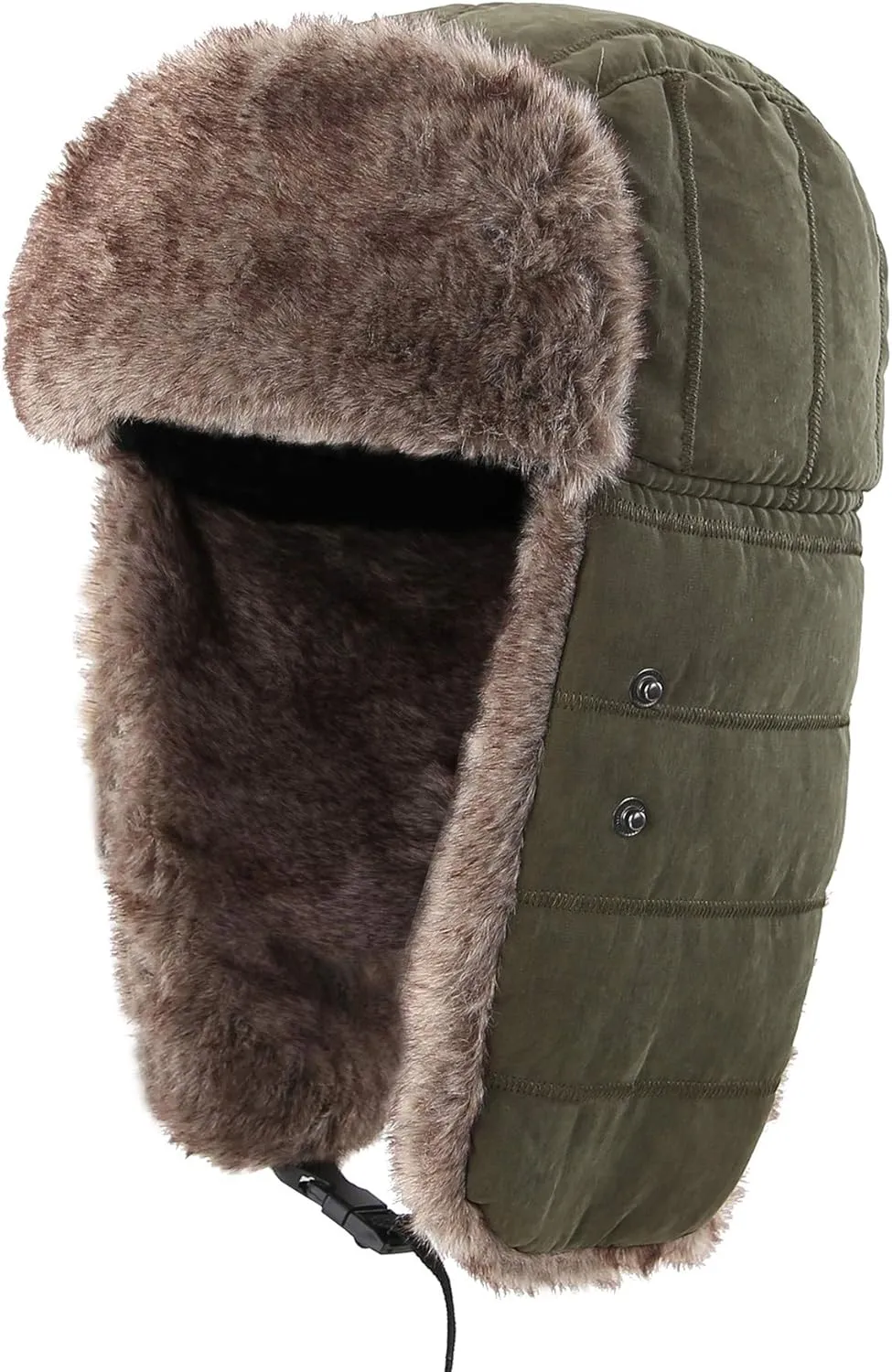 Connectyle Men's Trooper Trapper Hat Warm Winter Hats with Removable Face Mask Earflaps Faux Fur Hunting Outdoor Hat