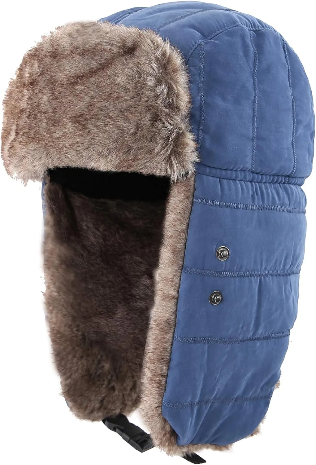 Connectyle Men's Trooper Trapper Hat Warm Winter Hats with Removable Face Mask Earflaps Faux Fur Hunting Outdoor Hat