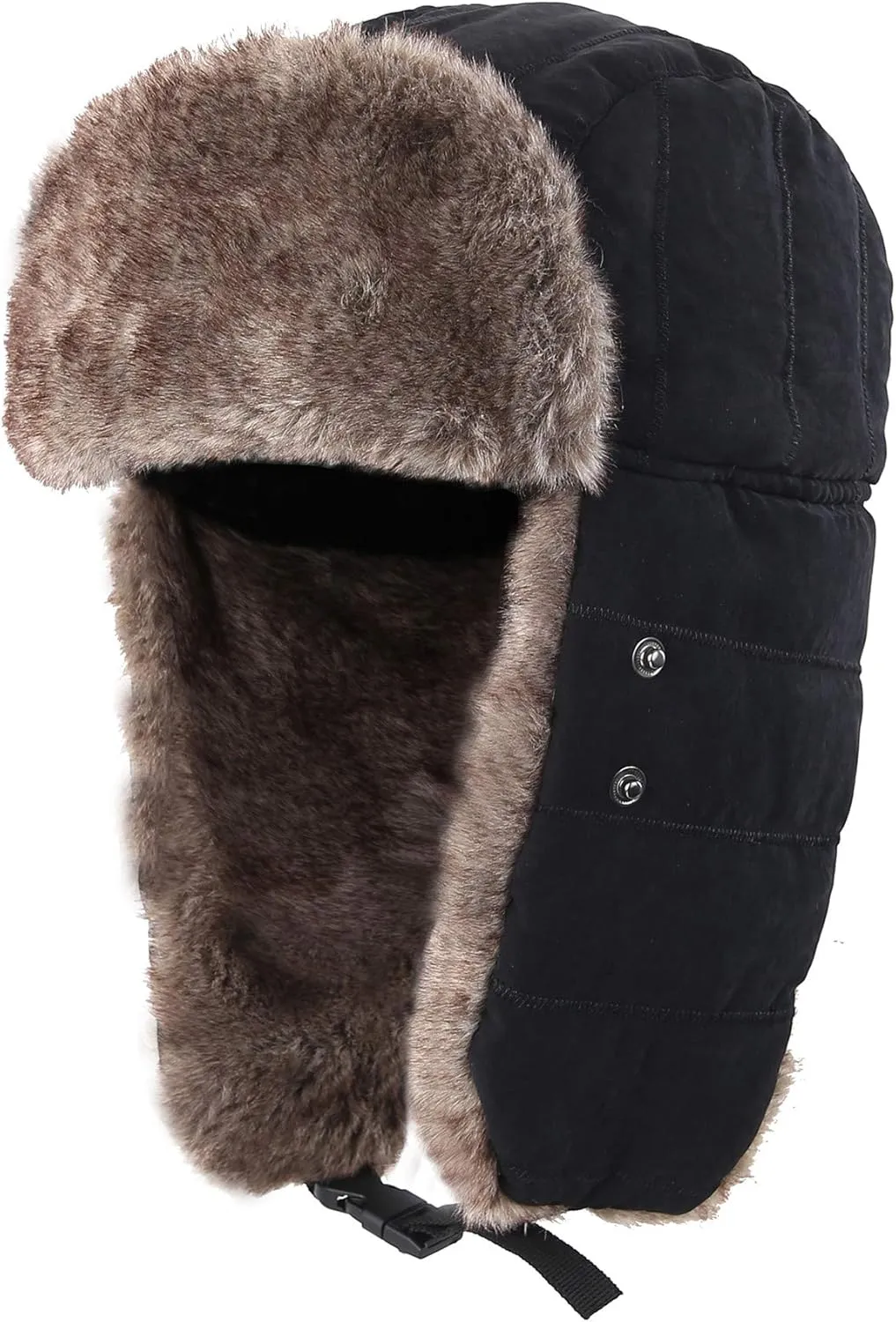 Connectyle Men's Trooper Trapper Hat Warm Winter Hats with Removable Face Mask Earflaps Faux Fur Hunting Outdoor Hat