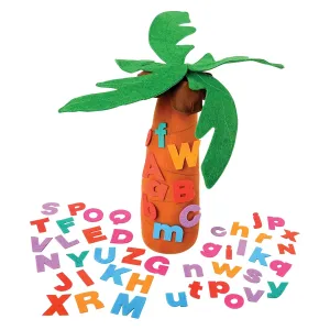 Constructive Playthings Tree and Letters Props for "Chicka Chicka Boom Boom" Children's Book, 10" H Plush Tree with 26 Lowercase and 26 Uppercase Letters for Kids Ages 2 