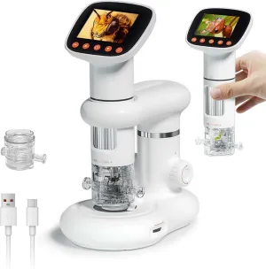 Contixo MS1 Microscope for Kids - 1080P HD 1000X Kids Microscope, Handheld Microscope with Video & Photo 2MP, Portable Pocket Microscope, 2 Inch IPS Screen, Educational Toys, Gift for Kids 8-12