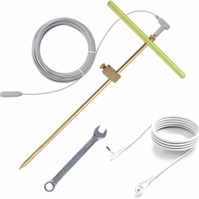 Copper Grounding Rod Kit - Ground Wires,Clamp,Wrench,T-Handle-Portable Ground Rod for Earthing,Ground Rod Clamp for Electric Fence,Grounding Mats, Sheets, Pillowcases, Blankets