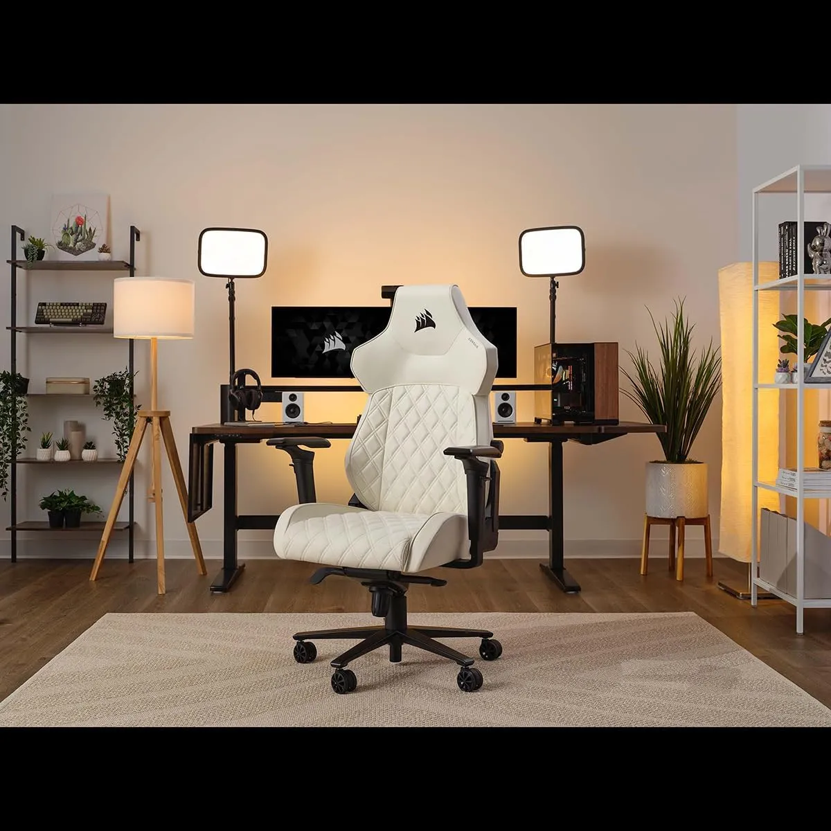 Corsair TC500 Luxe Gaming Chair – Premium Breathable Fabric – Wide Seat – Five-Way Adjustable Armrests – Adjustable Built-in Lumbar Support – 90-160 Degree Recline – Frost