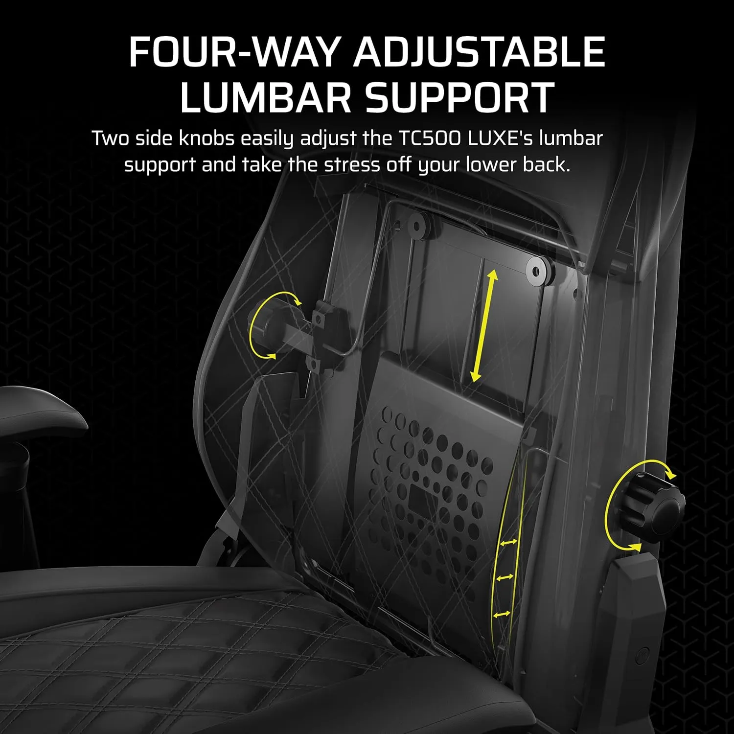 Corsair TC500 Luxe Gaming Chair – Premium Breathable Fabric – Wide Seat – Five-Way Adjustable Armrests – Adjustable Built-in Lumbar Support – 90-160 Degree Recline – Shadow