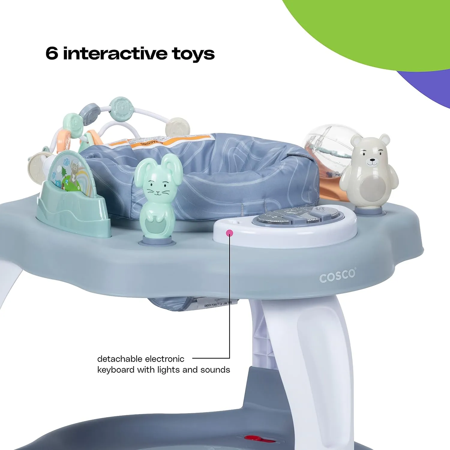 Cosco Play-in-Place Activity Center, Stationary Activity Center and Jumper, Organic Waves
