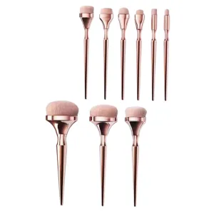 Cosmetology Makeup Brush Set 9pcs Rose Gold Handle Makeup Brushes for Concealer Foundation Eye Shadow Blusher