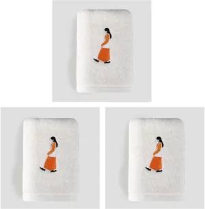 Cotton Face Wash Household Female and Male Bath Thin Section Wiping Face Couple Absorbent Towel(E)