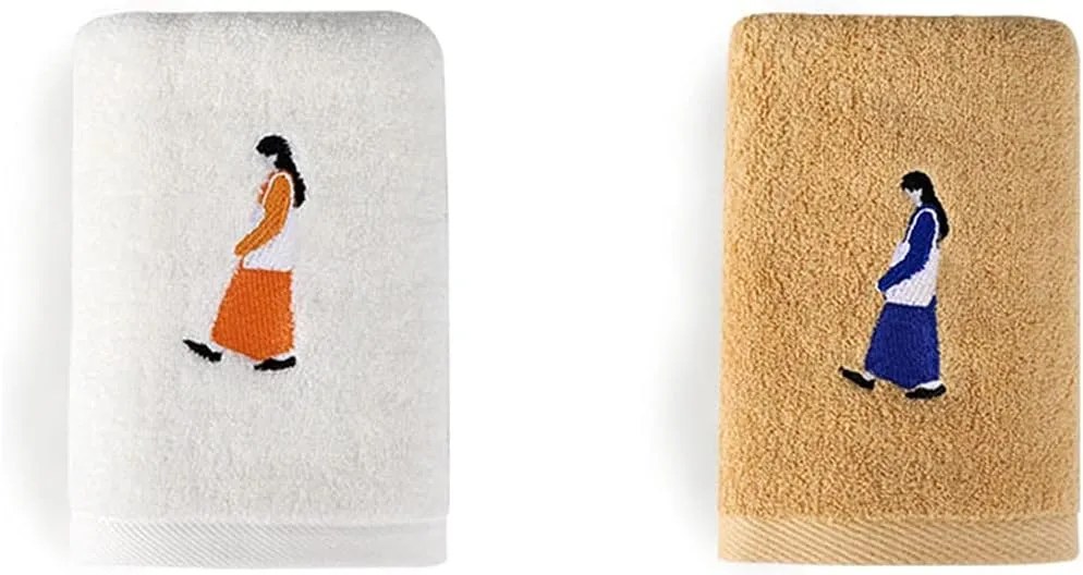 Cotton Face Wash Household Female and Male Bath Thin Section Wiping Face Couple Absorbent Towel(E)
