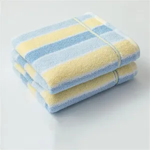 Cotton Towels 2 Packs of Soft Absorbent and Quick-Drying Towels for face-Washing Men and Women Couples(E)