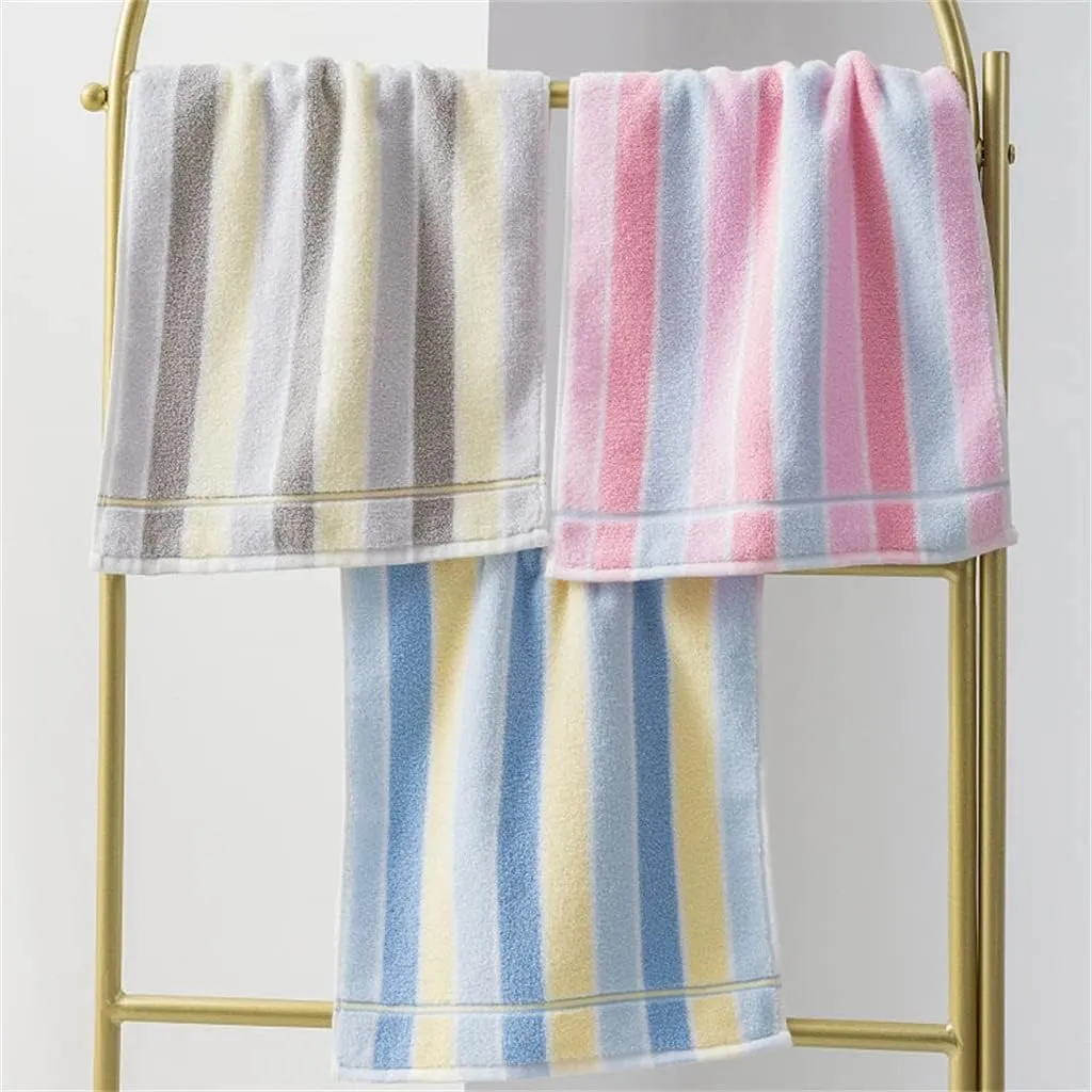 Cotton Towels 2 Packs of Soft Absorbent and Quick-Drying Towels for face-Washing Men and Women Couples(E)