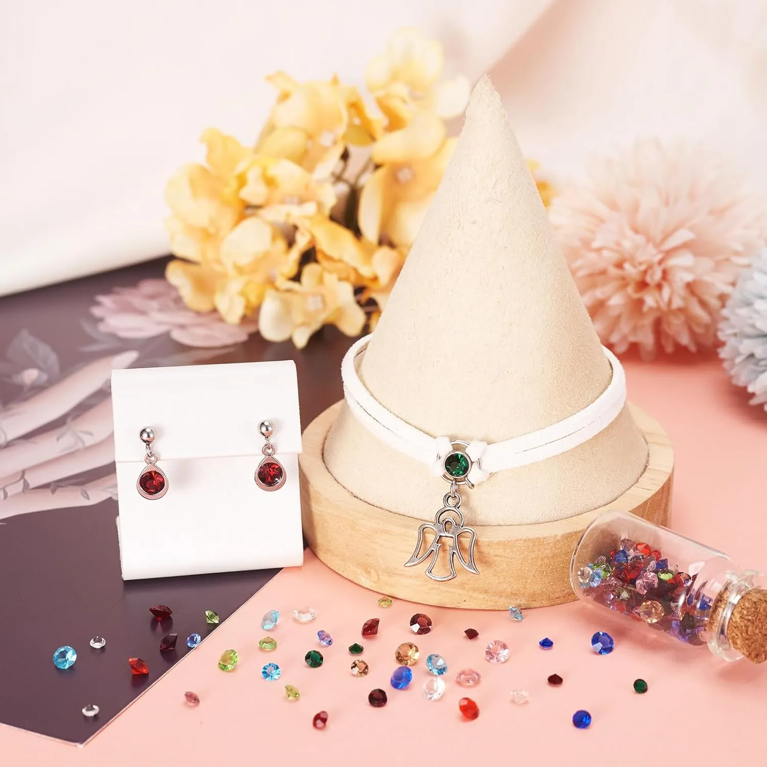 Craftdady 180pcs Crystal Birthstone Floating Charm Round Faceted Glass Tiny Bead Charm 3-5mm for Glass Living Floating Memory Locket Bracelet Pendant Necklace
