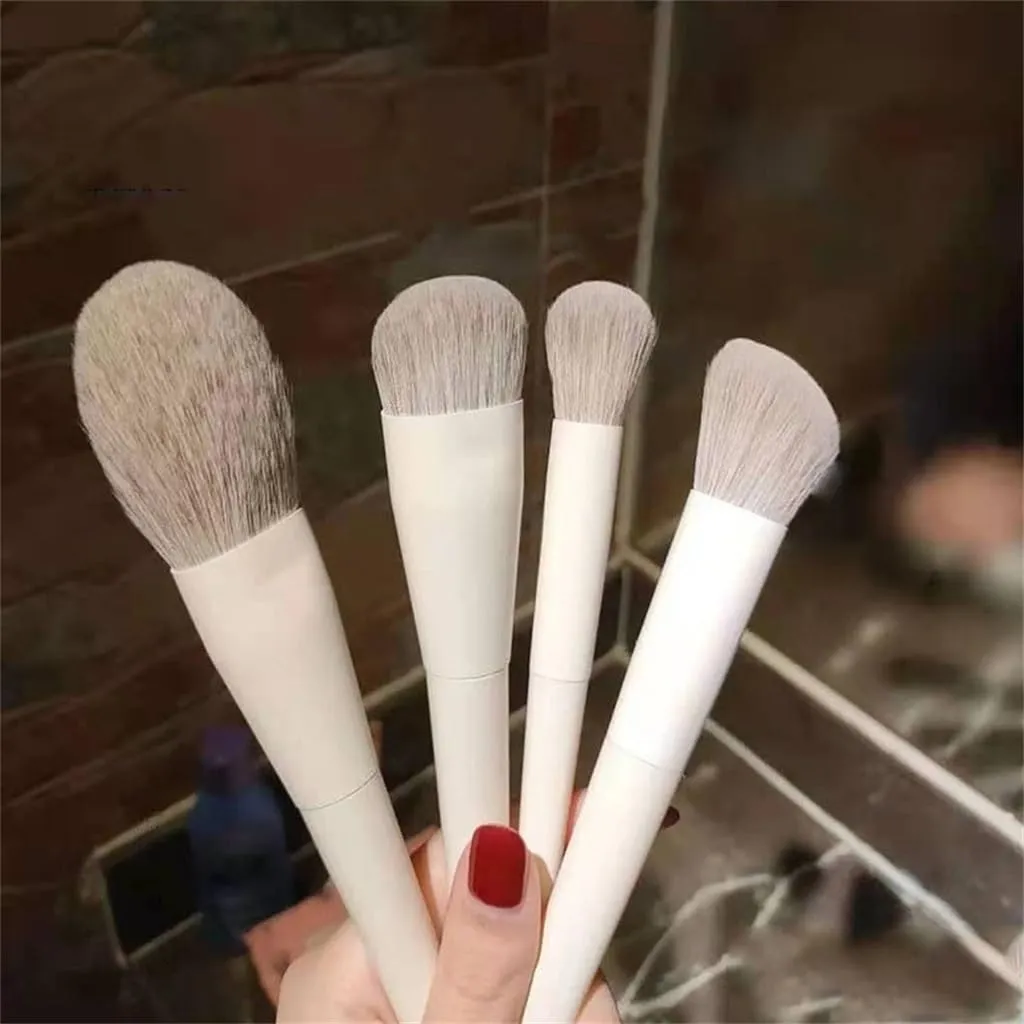 CSCDD 10pcs Makeup Brush Set Soft Fiber Brush Hair Loose Powder Foundation Blush Highlighter Brush Beauty Tools
