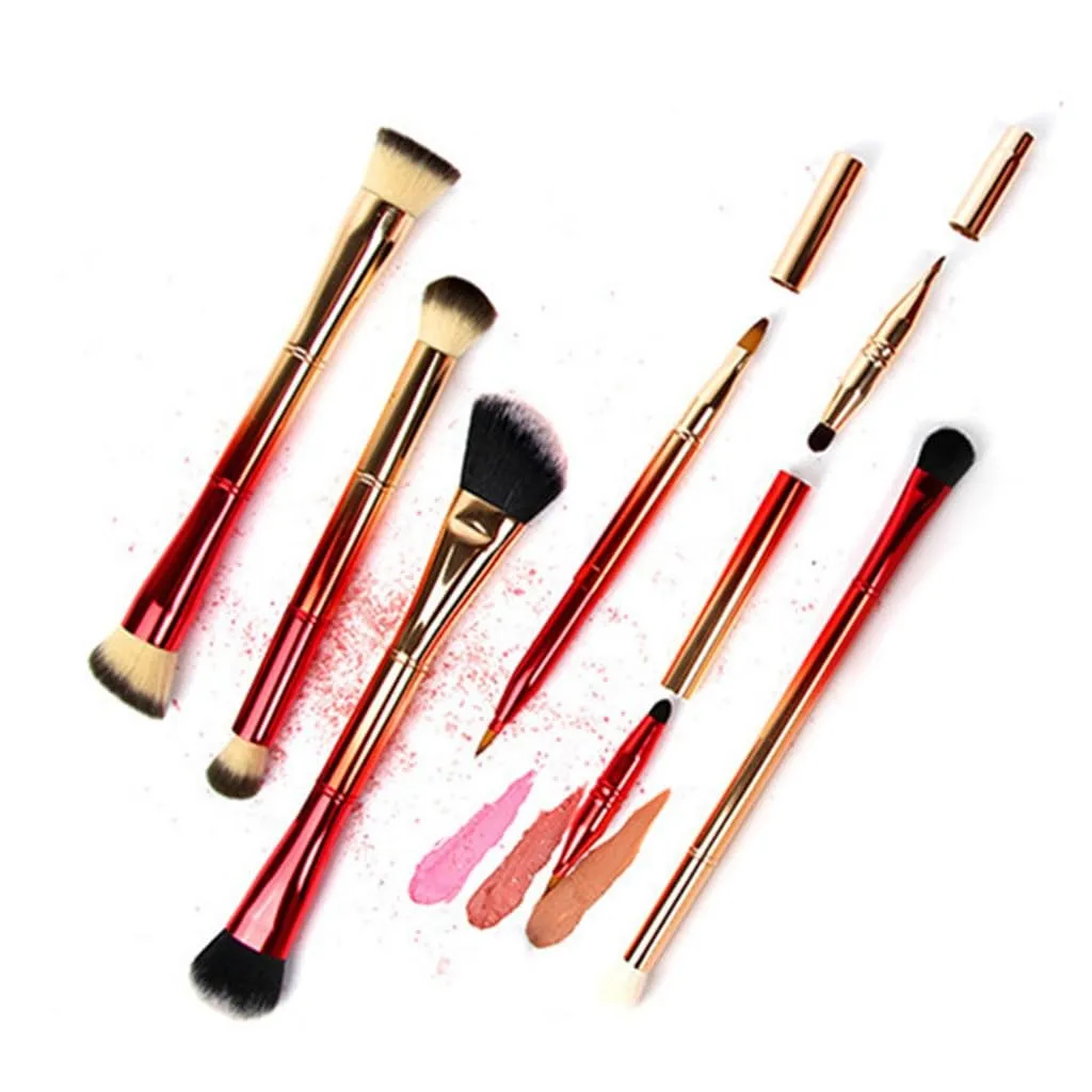 CSCDD 7 Pieces Makeup Artist Portable Makeup Set Brush Set Multifunctional 14 Brush Heads Gradient Color