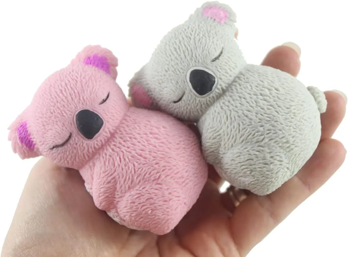 Curious Minds Busy Bags Set of All 3 Koala Soft Cream Doh Filled Stress Ball - Squishy Gooey Squish Sensory Squeeze Balls - Koala Bear Lover Gift (All 3 Color Koalas)