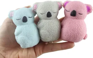 Curious Minds Busy Bags Set of All 3 Koala Soft Cream Doh Filled Stress Ball - Squishy Gooey Squish Sensory Squeeze Balls - Koala Bear Lover Gift (All 3 Color Koalas)