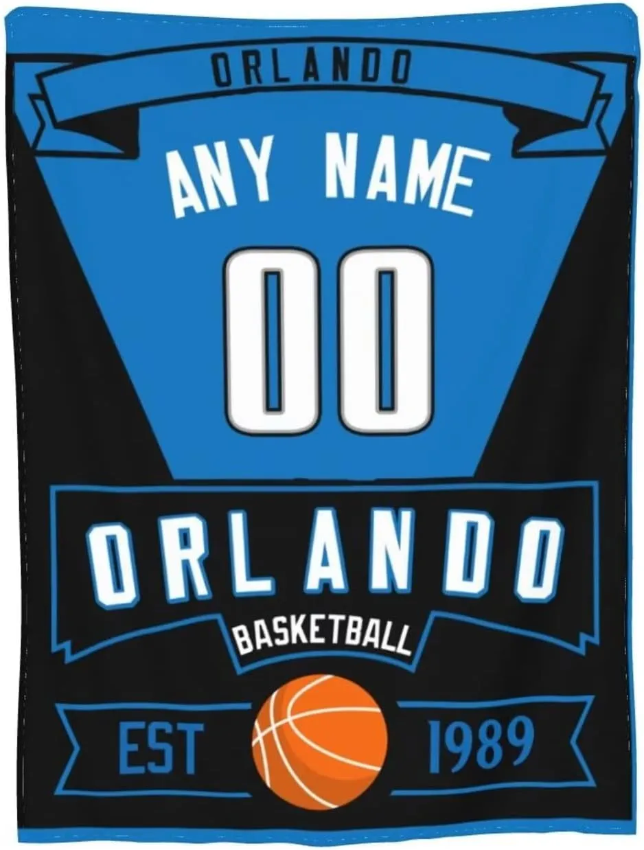 Custom Basketball Throw Blankets Personalized Ultra-Soft Micro Fleece Blankets with Name Numbers for Fans Gifts