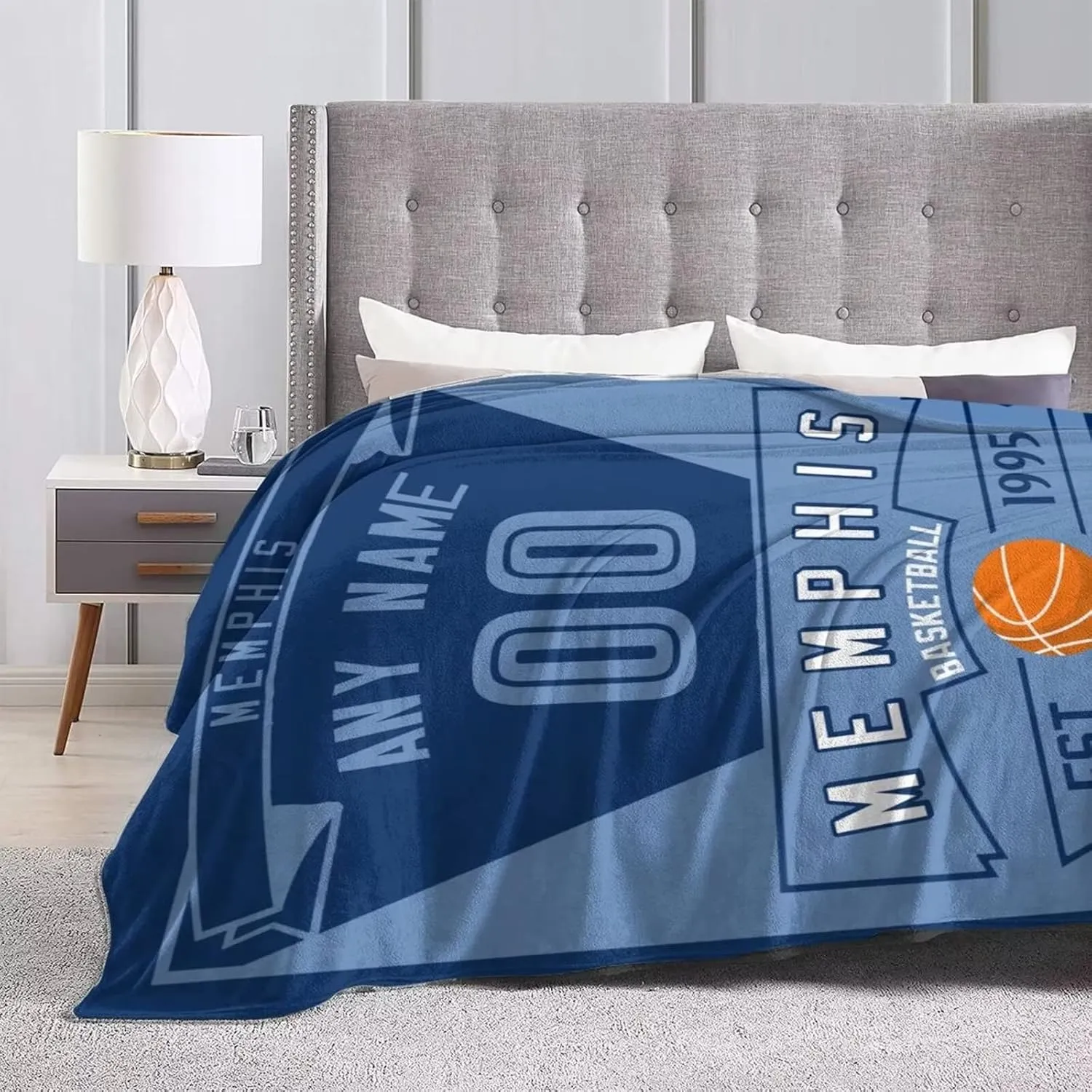 Custom Basketball Throw Blankets Personalized Ultra-Soft Micro Fleece Blankets with Name Numbers for Fans Gifts