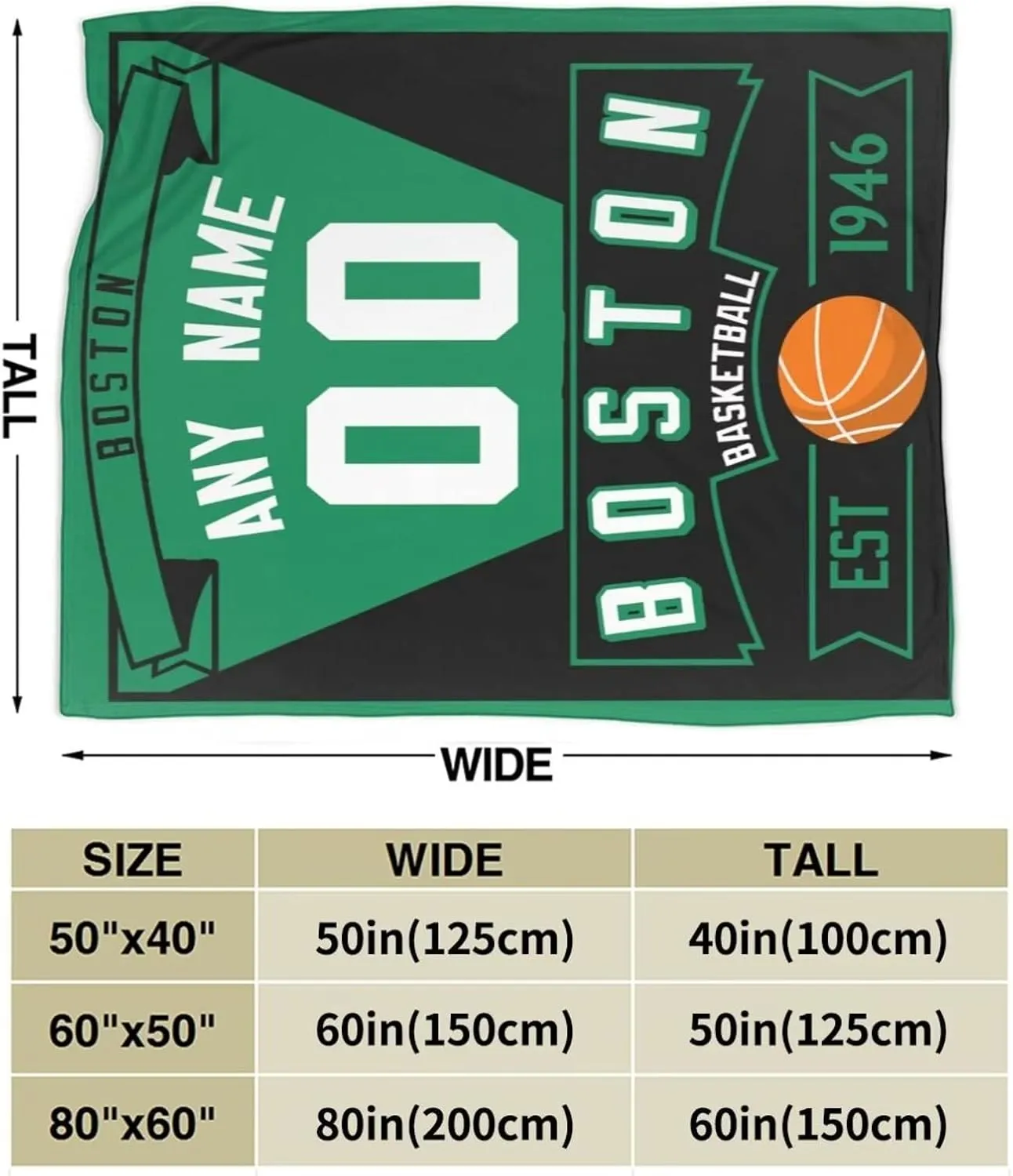 Custom Basketball Throw Blankets Personalized Ultra-Soft Micro Fleece Blankets with Name Numbers for Fans Gifts
