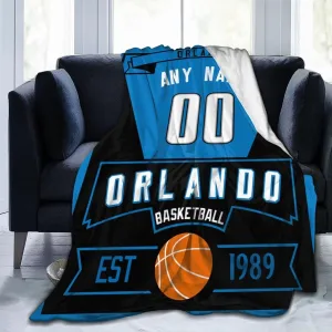 Custom Basketball Throw Blankets Personalized Ultra-Soft Micro Fleece Blankets with Name Numbers for Fans Gifts