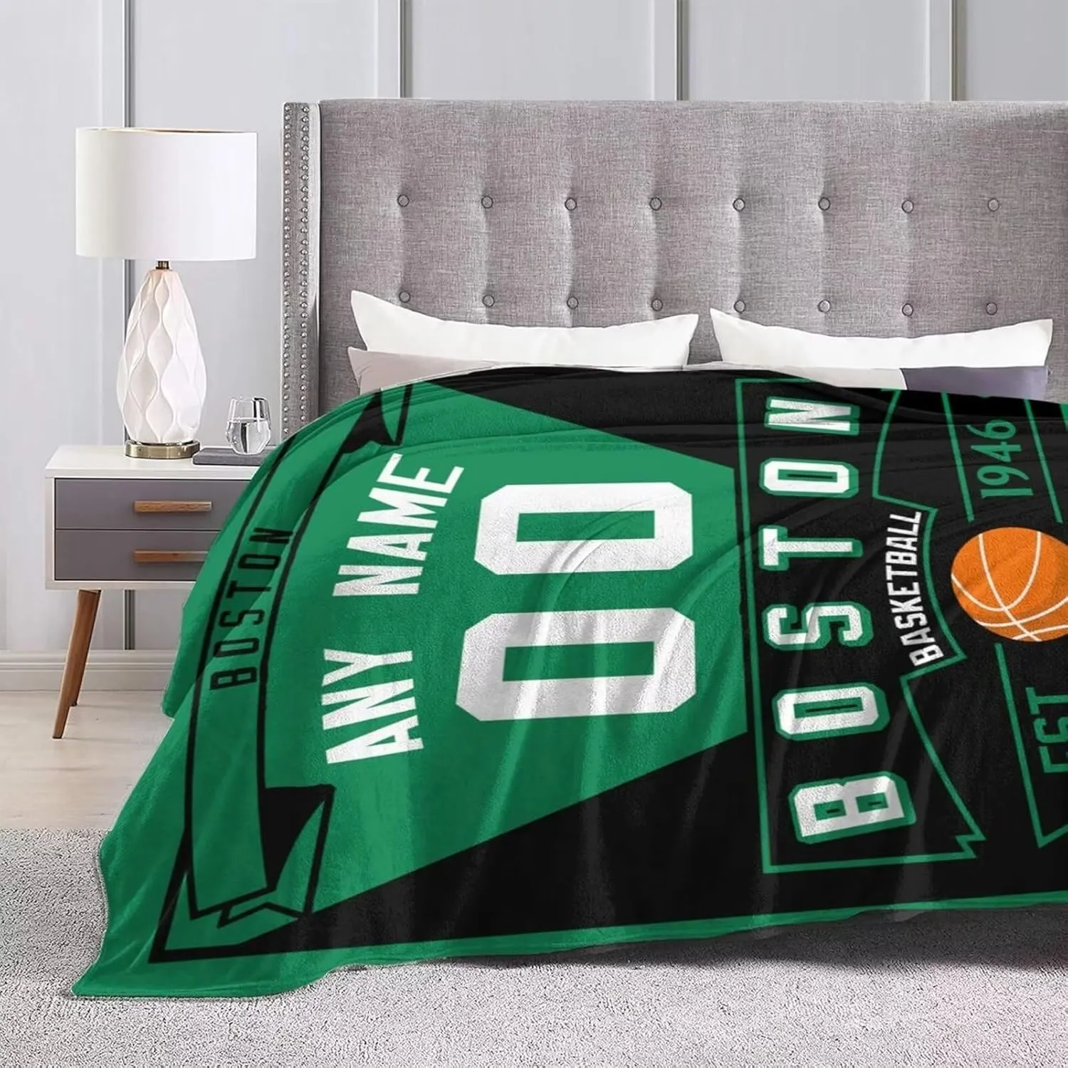 Custom Basketball Throw Blankets Personalized Ultra-Soft Micro Fleece Blankets with Name Numbers for Fans Gifts