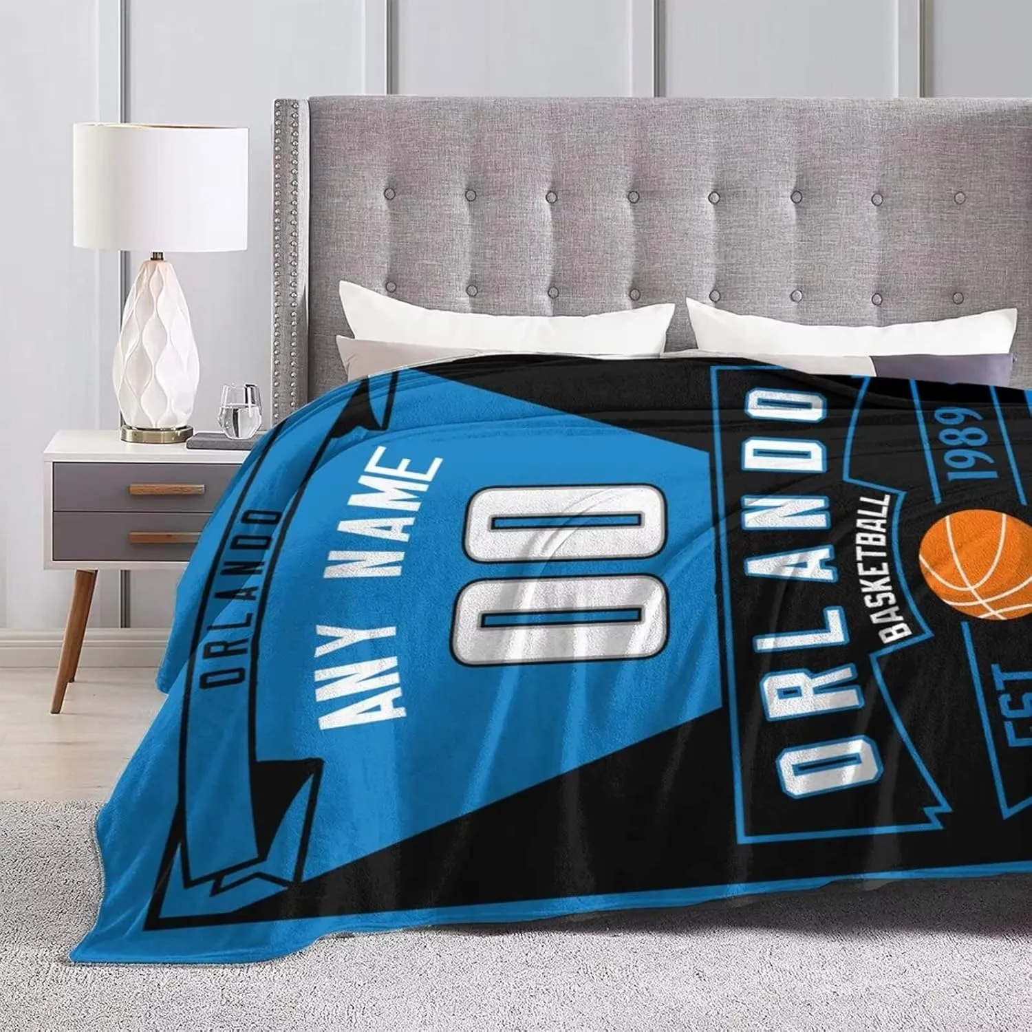Custom Basketball Throw Blankets Personalized Ultra-Soft Micro Fleece Blankets with Name Numbers for Fans Gifts