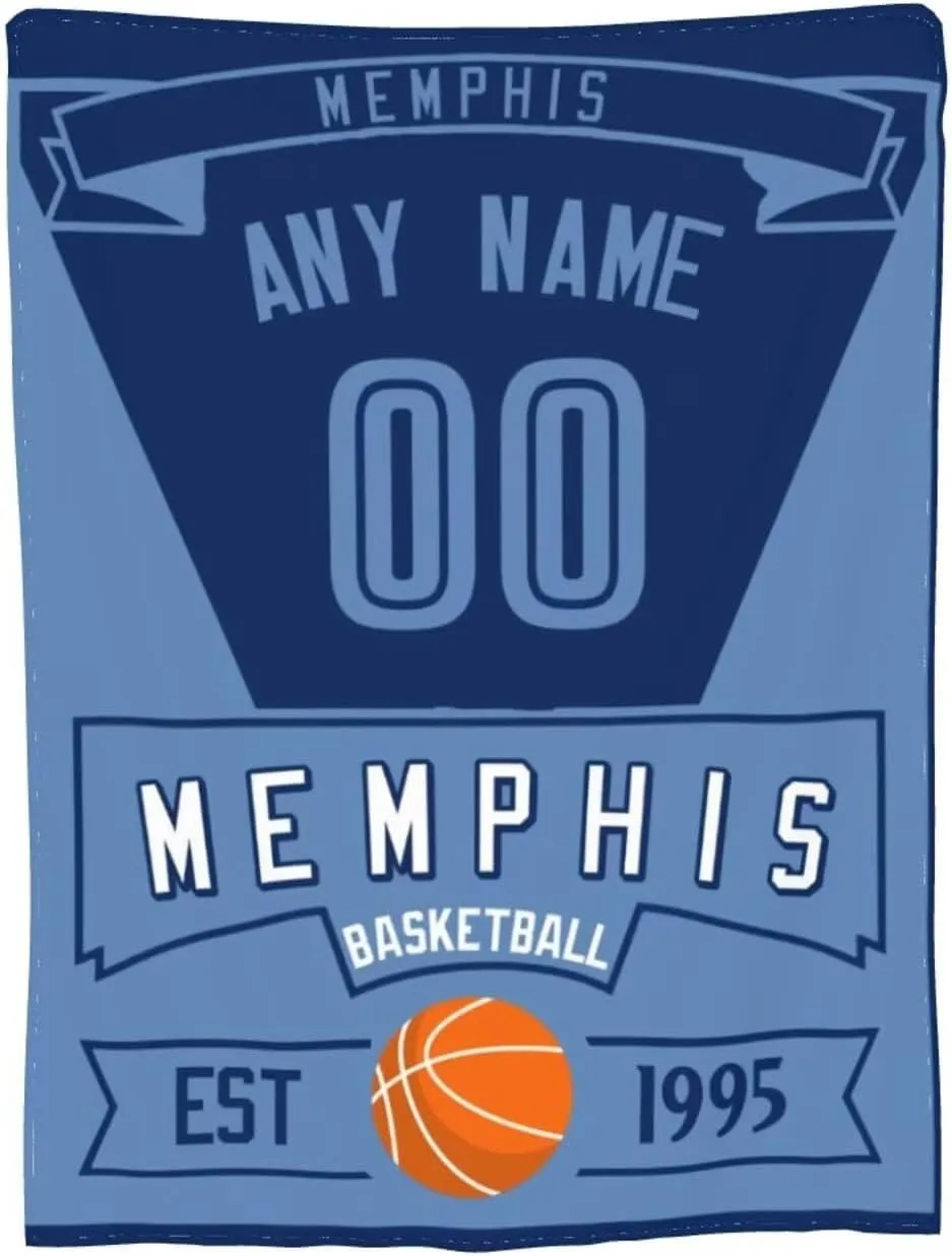 Custom Basketball Throw Blankets Personalized Ultra-Soft Micro Fleece Blankets with Name Numbers for Fans Gifts