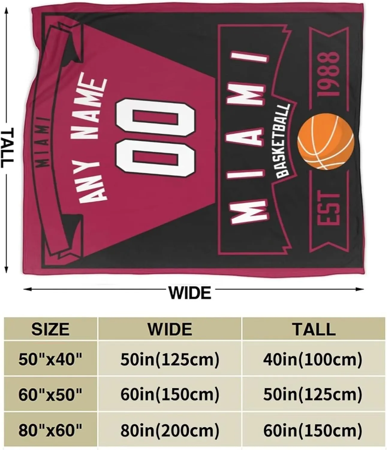 Custom Basketball Throw Blankets Personalized Ultra-Soft Micro Fleece Blankets with Name Numbers for Fans Gifts