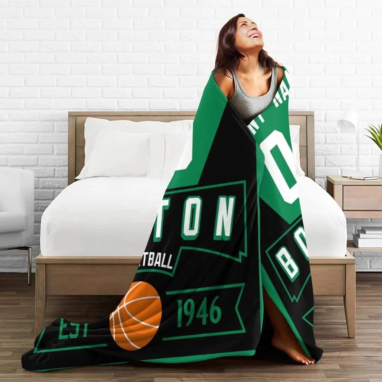 Custom Basketball Throw Blankets Personalized Ultra-Soft Micro Fleece Blankets with Name Numbers for Fans Gifts