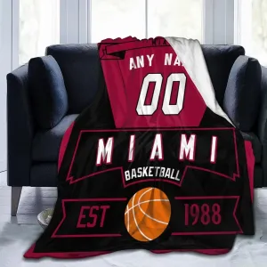 Custom Basketball Throw Blankets Personalized Ultra-Soft Micro Fleece Blankets with Name Numbers for Fans Gifts