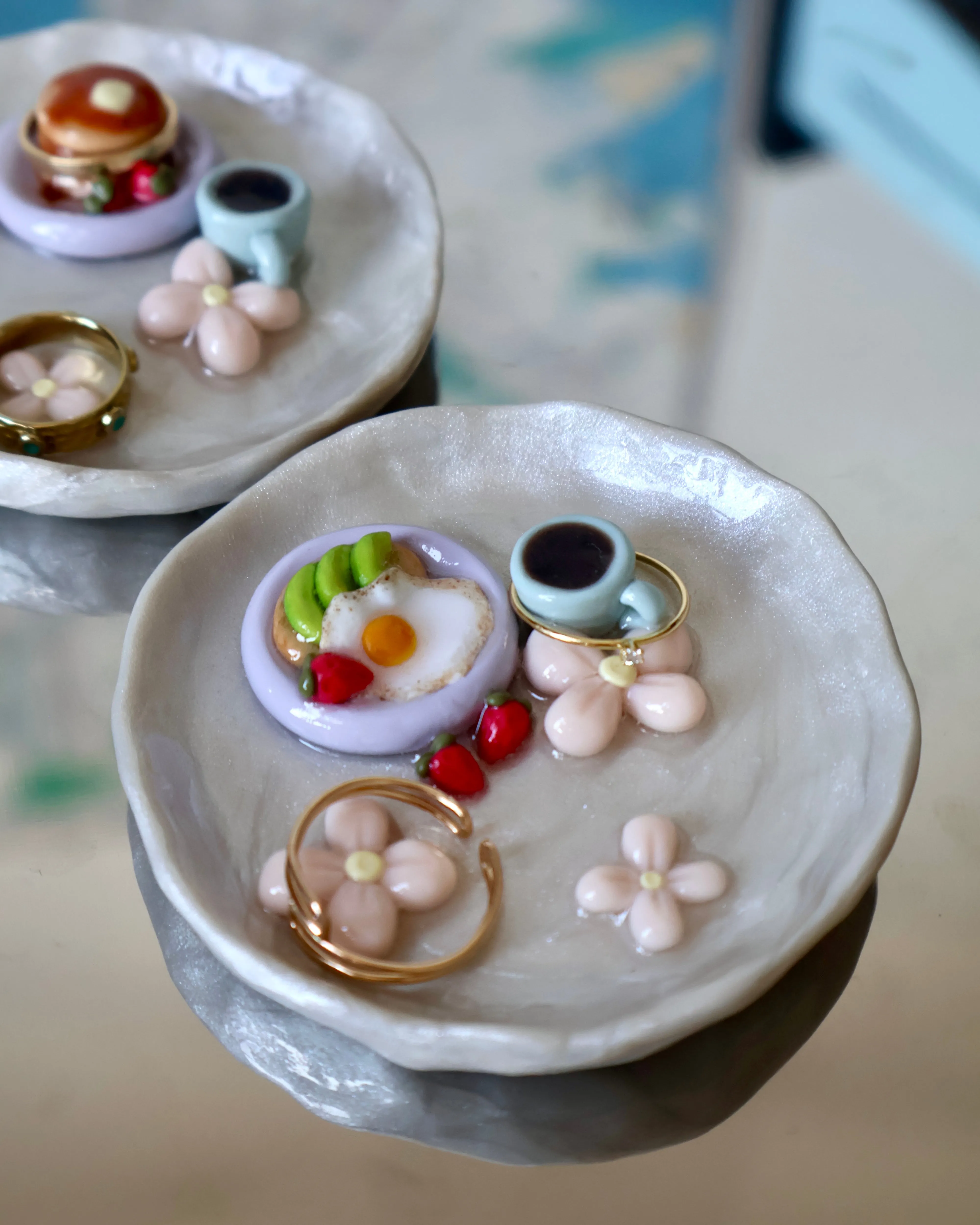 Customizable Breakfast Trinket Dish/Ring Holder