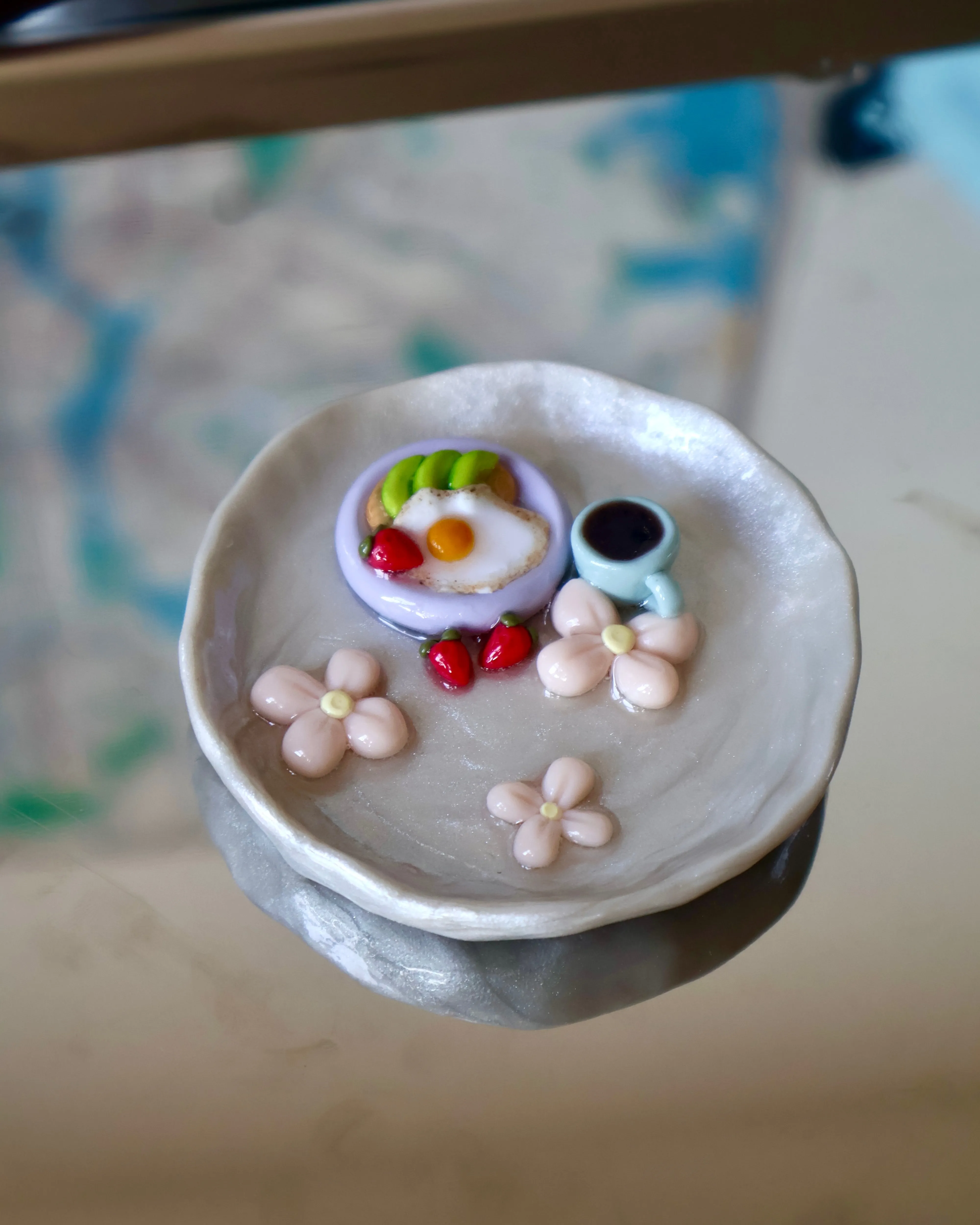 Customizable Breakfast Trinket Dish/Ring Holder