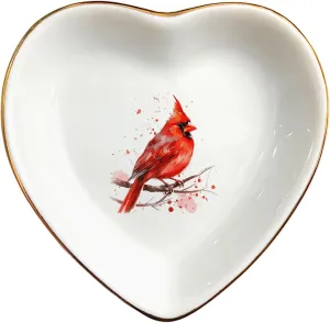 Cute Nature Animal Ring Dish - Jewelry Holder - Decorative Trinket Tray - Gifts for Animal Lover Mom Daughters Sisters Friends For Birthday, Wedding, Christmas (Cardinal)