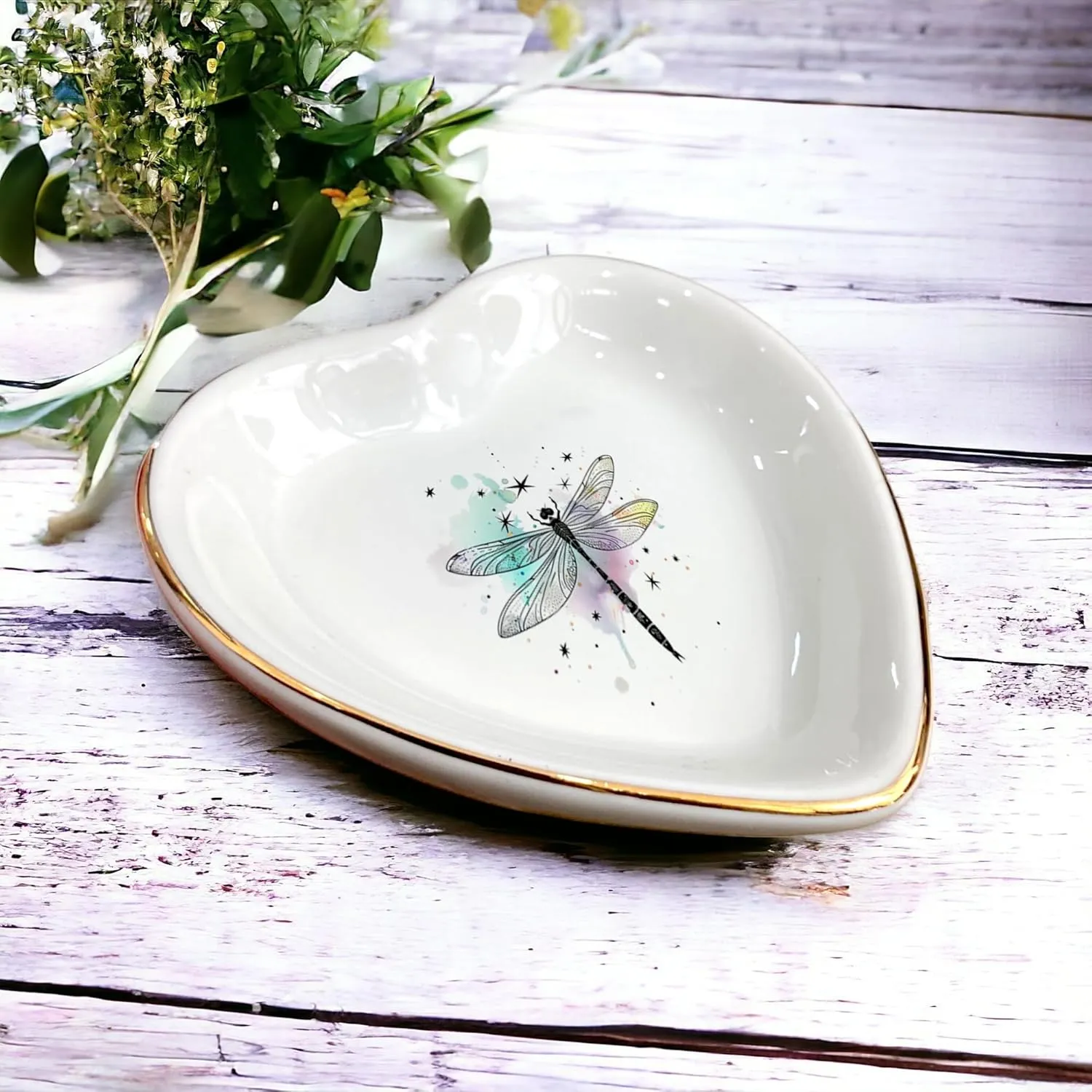 Cute Nature Animal Ring Dish - Jewelry Holder - Decorative Trinket Tray - Gifts for Animal Lover Mom Daughters Sisters Friends For Birthday, Wedding, Christmas (Dragonfly)