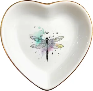Cute Nature Animal Ring Dish - Jewelry Holder - Decorative Trinket Tray - Gifts for Animal Lover Mom Daughters Sisters Friends For Birthday, Wedding, Christmas (Dragonfly)