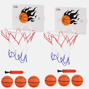 CYFIE Basketball Hoop Toddler, 2 Pack Kids Bathtub Bath Toys for Bathroom Bedroom, Suction Cup Basketball Hoop for Boys Girls (Mini Basketball Hoop) (2 Pack White)
