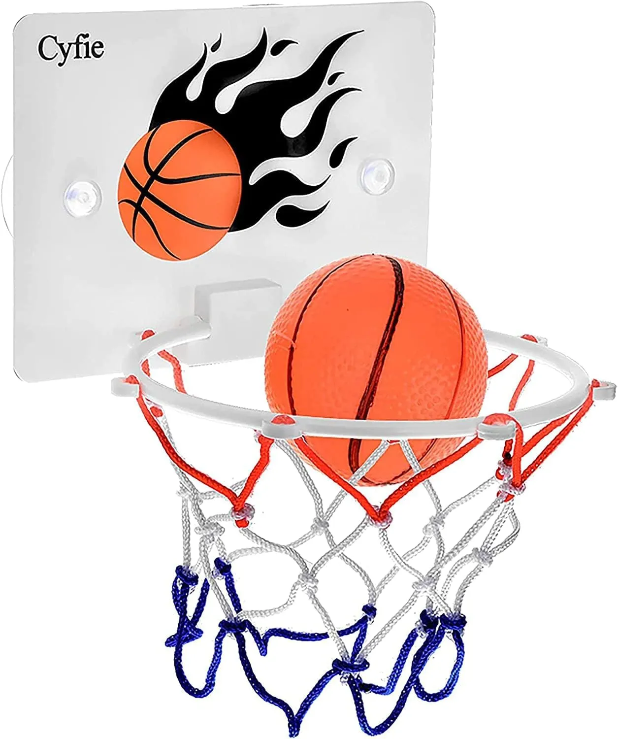CYFIE Basketball Hoop Toddler, 2 Pack Kids Bathtub Bath Toys for Bathroom Bedroom, Suction Cup Basketball Hoop for Boys Girls (Mini Basketball Hoop) (2 Pack White)