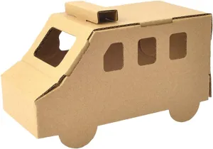 DAMENG DIY Paper Box Toys, Creative Paper Boxes, Ability Cultivation. Comes with 12-Color Paint Set. (Table Display Ambulance)