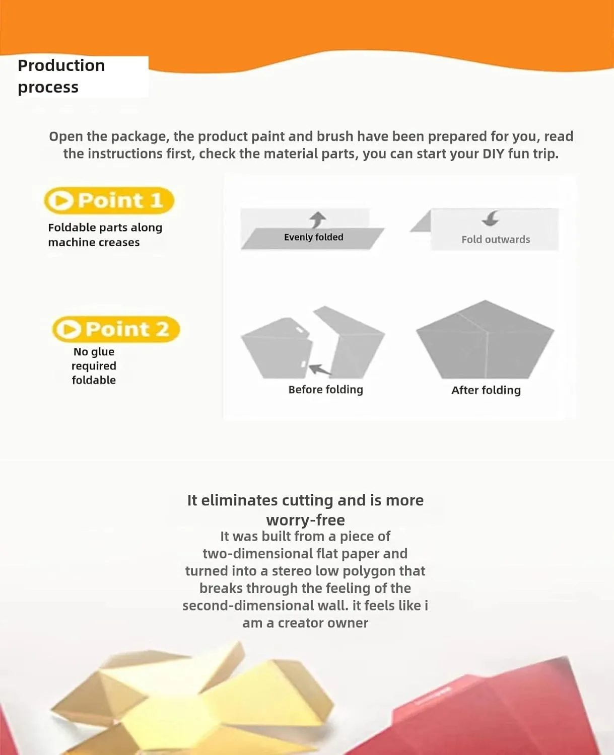DAMENG DIY Paper Box Toys, Creative Paper Boxes, Ability Cultivation. Comes with 12-Color Paint Set. (Table Display Ambulance)