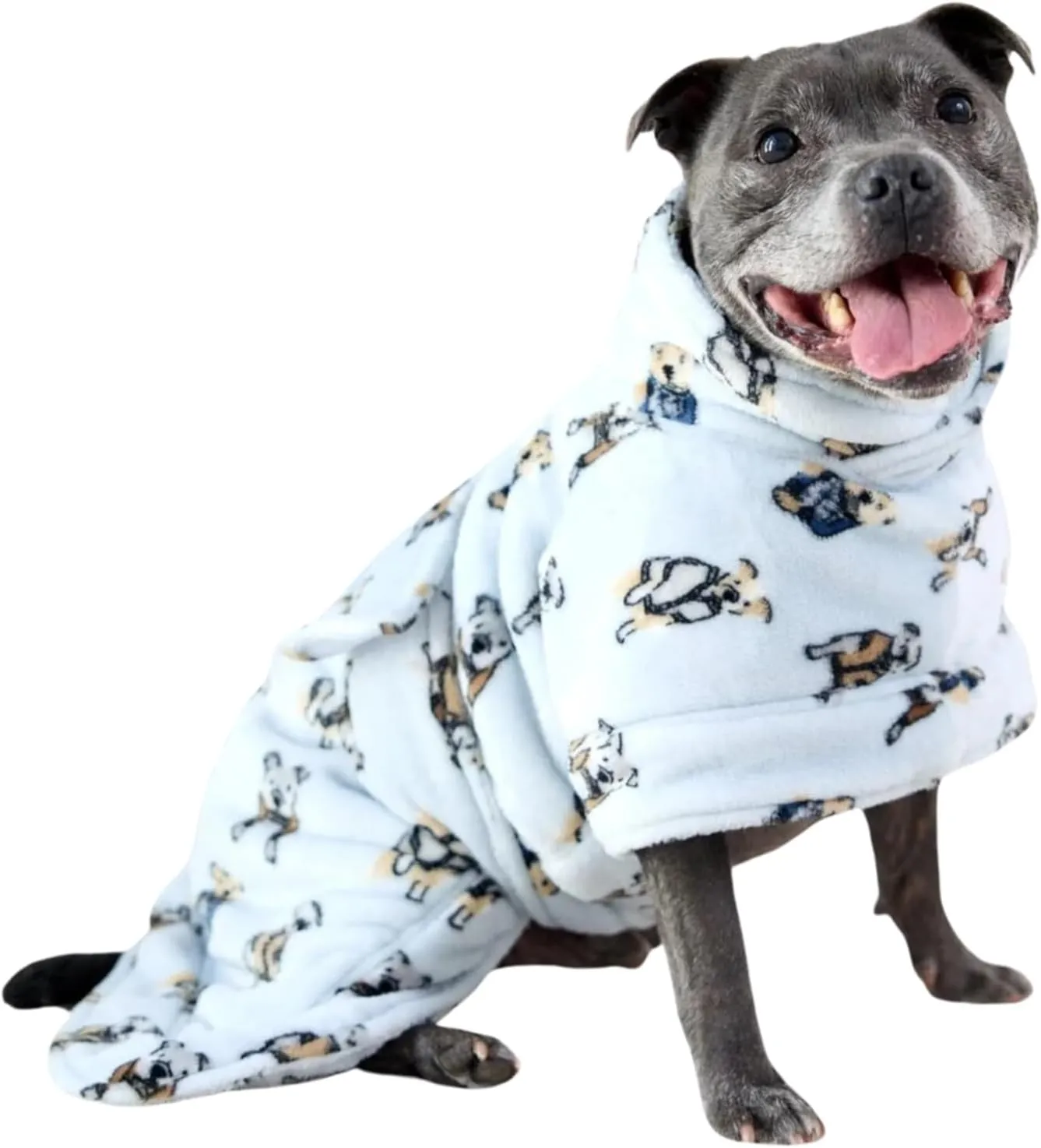 Darren & Phillip Snuggle Buddy Calming Dog Robe | Preppy Pups Ultra-Soft, Plush Robe for Dogs, Cozy & Warm Pet Bathrobe with Adjustable Fit, Body Strap Calms Dogs, Matches Women's Plush Robe