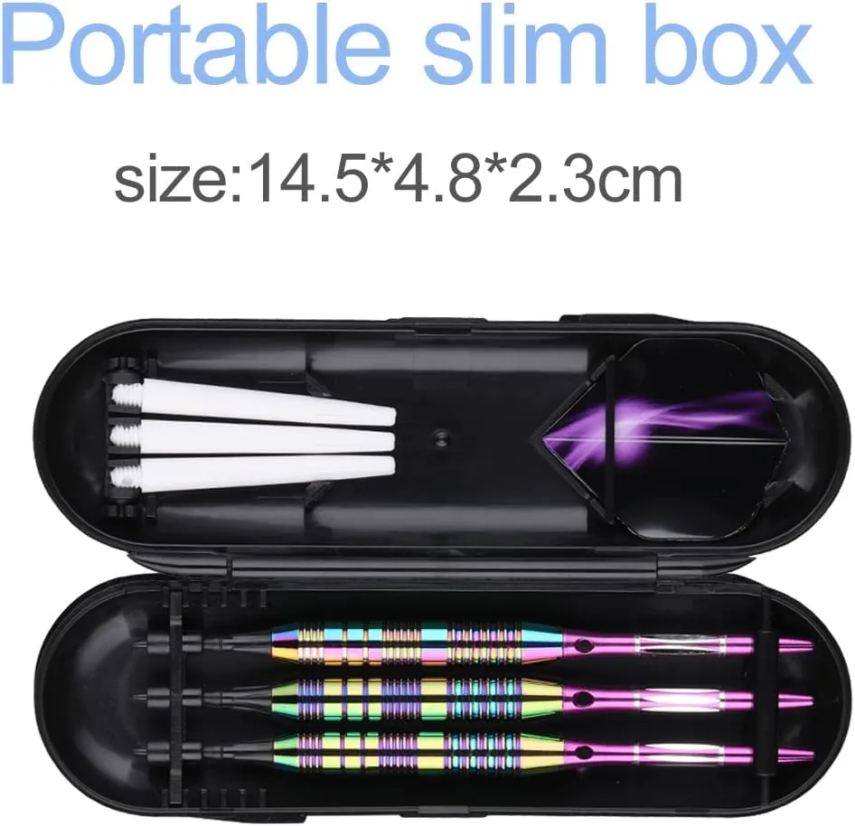 Darts Plastic Tip Set - 18g 21g Colorful Rainbow Soft Tip Darts 50 Anti-Loose O-Rings 6 Shaft (Aluminum/Nylon 45mm) 6 Durable Flights Extra 50 Soft Tips Electronic Dartboard