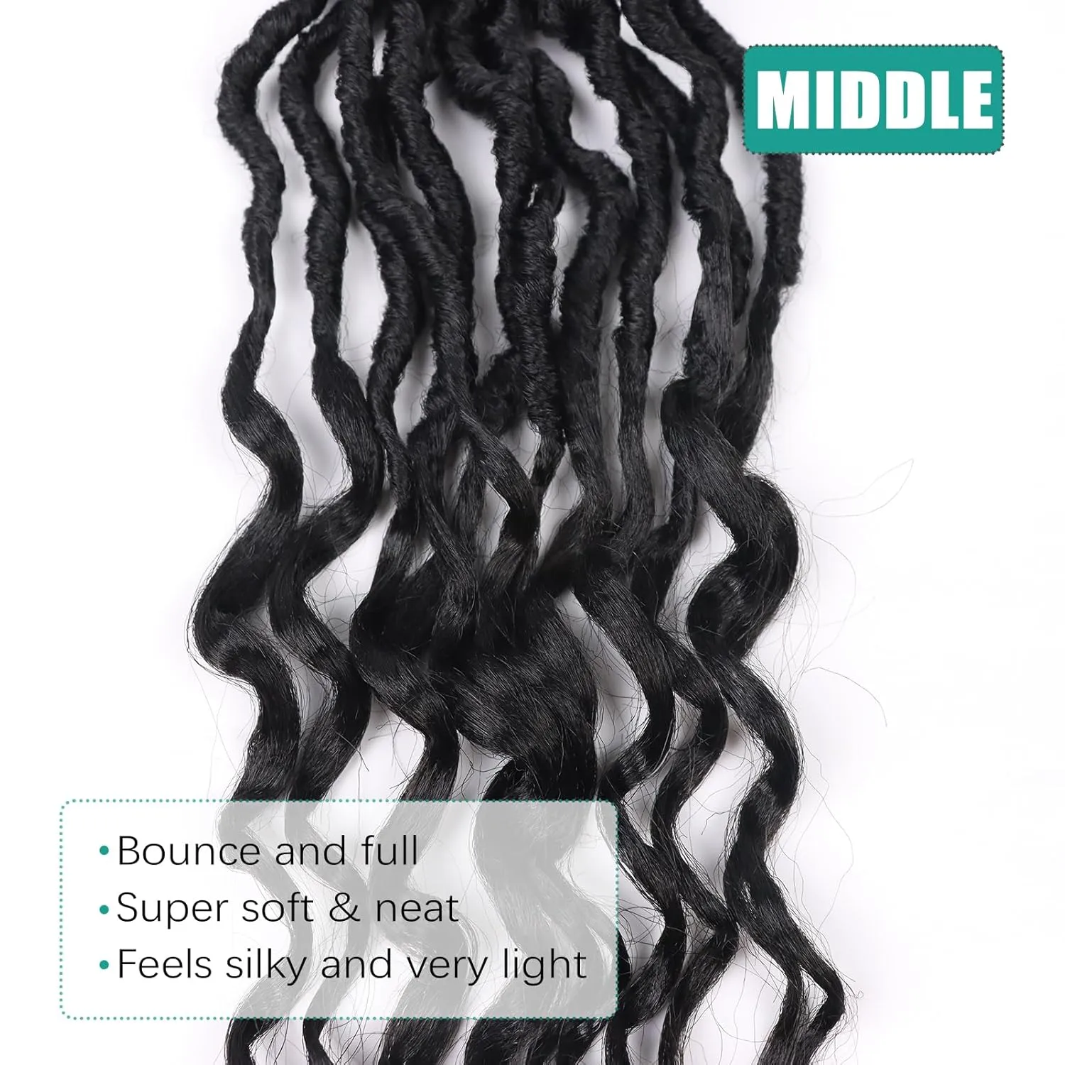 Deep Faux Locs Crochet Hair 18 Inch 8 Packs Goddess Locs Crochet Hair Soft Loc Crochet Braids with Curly Ends Pre Looped Deep Wavy Crochet Braids for Black Women (18 Inch/Pack of 8, 1B)