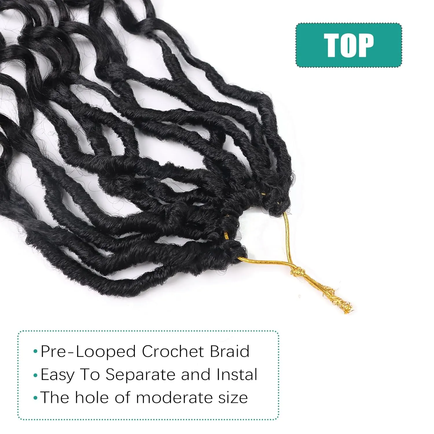 Deep Faux Locs Crochet Hair 18 Inch 8 Packs Goddess Locs Crochet Hair Soft Loc Crochet Braids with Curly Ends Pre Looped Deep Wavy Crochet Braids for Black Women (18 Inch/Pack of 8, 1B)