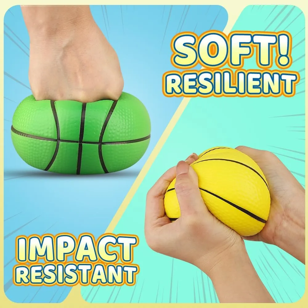 Dilabnba 5'' Mini Foam Basketball for Kids Adult, Toddlers Ball for Indoor Outdoor, Lightweight and Soft Replaceable Basketballs for Mini Hoop Enthusiasts (3PCS)