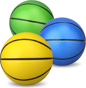 Dilabnba 5'' Mini Foam Basketball for Kids Adult, Toddlers Ball for Indoor Outdoor, Lightweight and Soft Replaceable Basketballs for Mini Hoop Enthusiasts (3PCS)