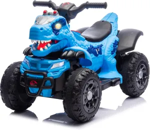 Dinosaur Electric Ride On ATV 4 Wheeler for Kids,12V ATV Electric Car with Music,Bluetooth & LED Lights,Birthday Gift Ages 1-4,66LB Weight Capacity(Blue)