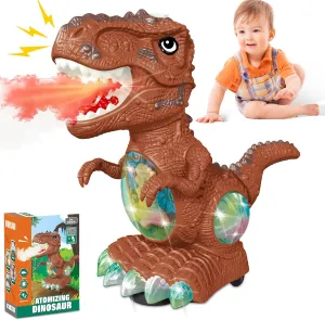 Dinosaur Toys for Toddlers 1-3, Roaring Light Up Dino Toys for 1 2 3 Year Old Boy Girl, Moving Electric Baby Toy with Mist Spray, Educational Toddler Boy Toy Ages 2-4, Easter Christmas Birthday Gifts