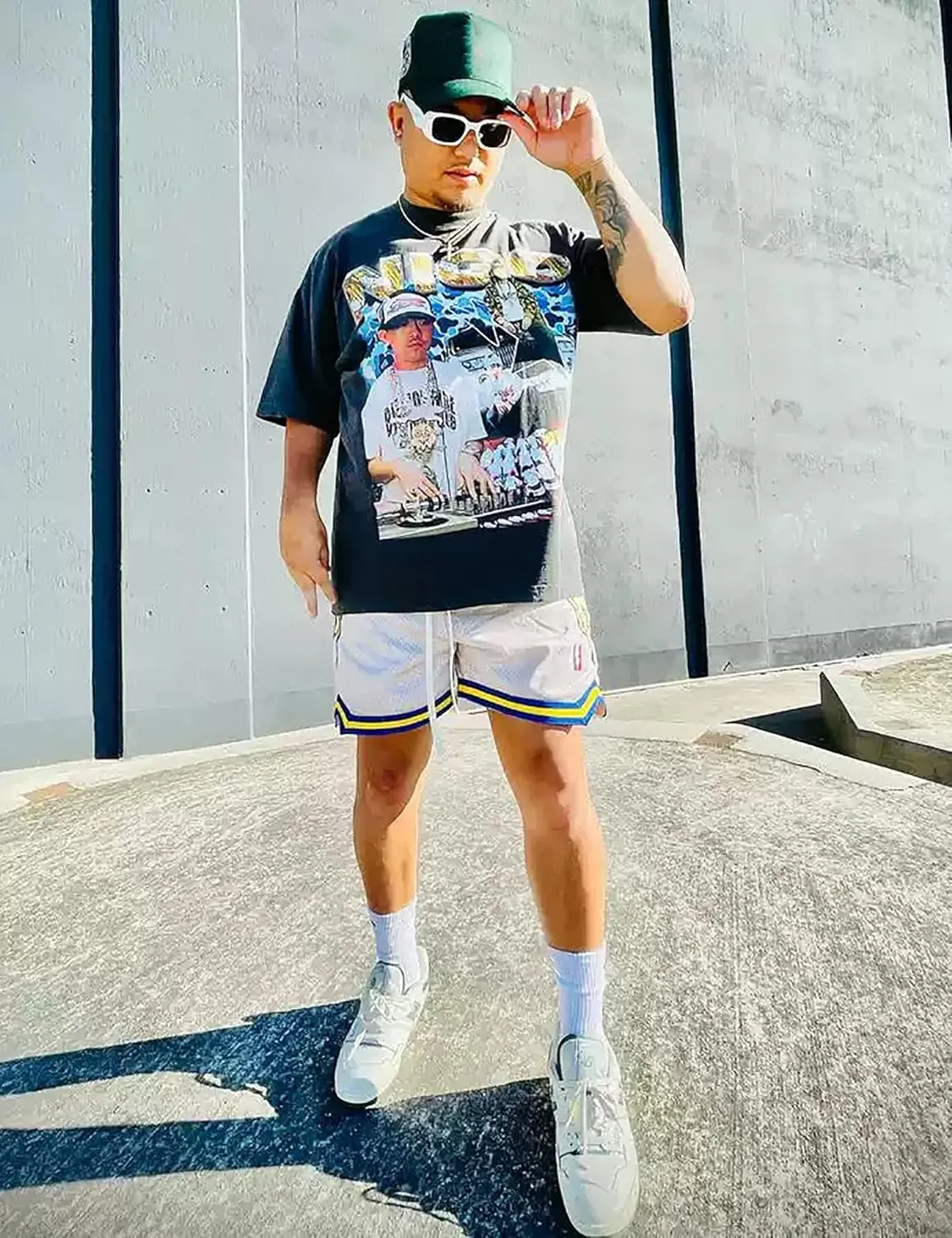 DIOTSR Mens Basketball Shorts Casual Retro Graphic Shorts Athletic Running Shorts Streetwear Designer Shorts with Pockets