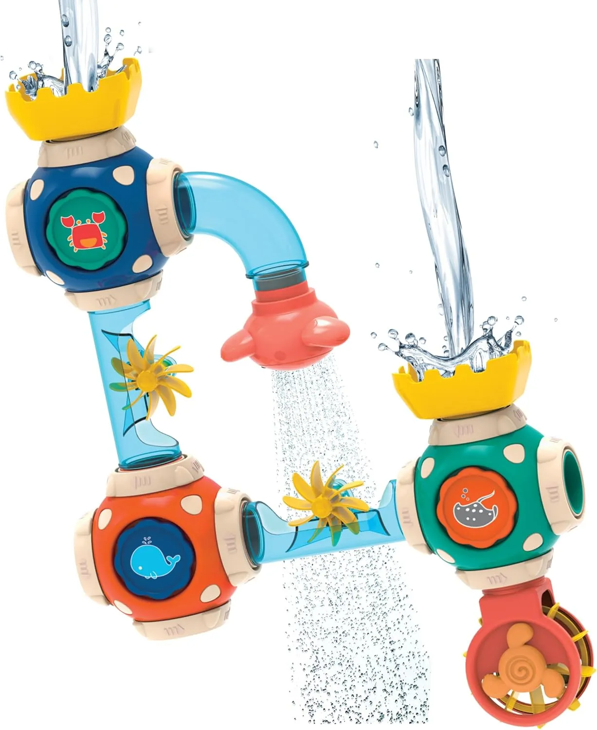 Discovery Toys - Bath Pipes | Toddler Bathtub Toy | Bath Time Water Toy | Interactive Bath Play | Building Bath time Water Toy | Suctions to Glass, Tile, and Tub | 3  yrs
