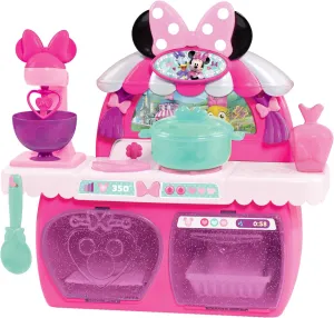 Disney Junior Minnie Bow-Tique Bowtastic Kitchen Playset with Sounds, 15-pieces, Kids Toys for Ages 3 Up by Just Play