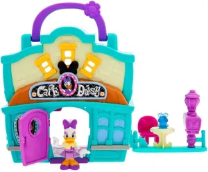 Disney Store Official Daisy Duck Café Daisy Playhouse Toys Play Set - Interactive Play House Junior Mickey Mouse Toys - Poseable Daisy Figure, 15-Piece Set, Perfect for Toddlers